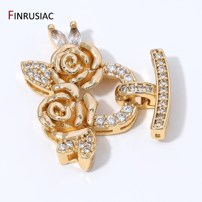 Flower Wall Panel - 14K Gold Plated Brass Zircon Flower