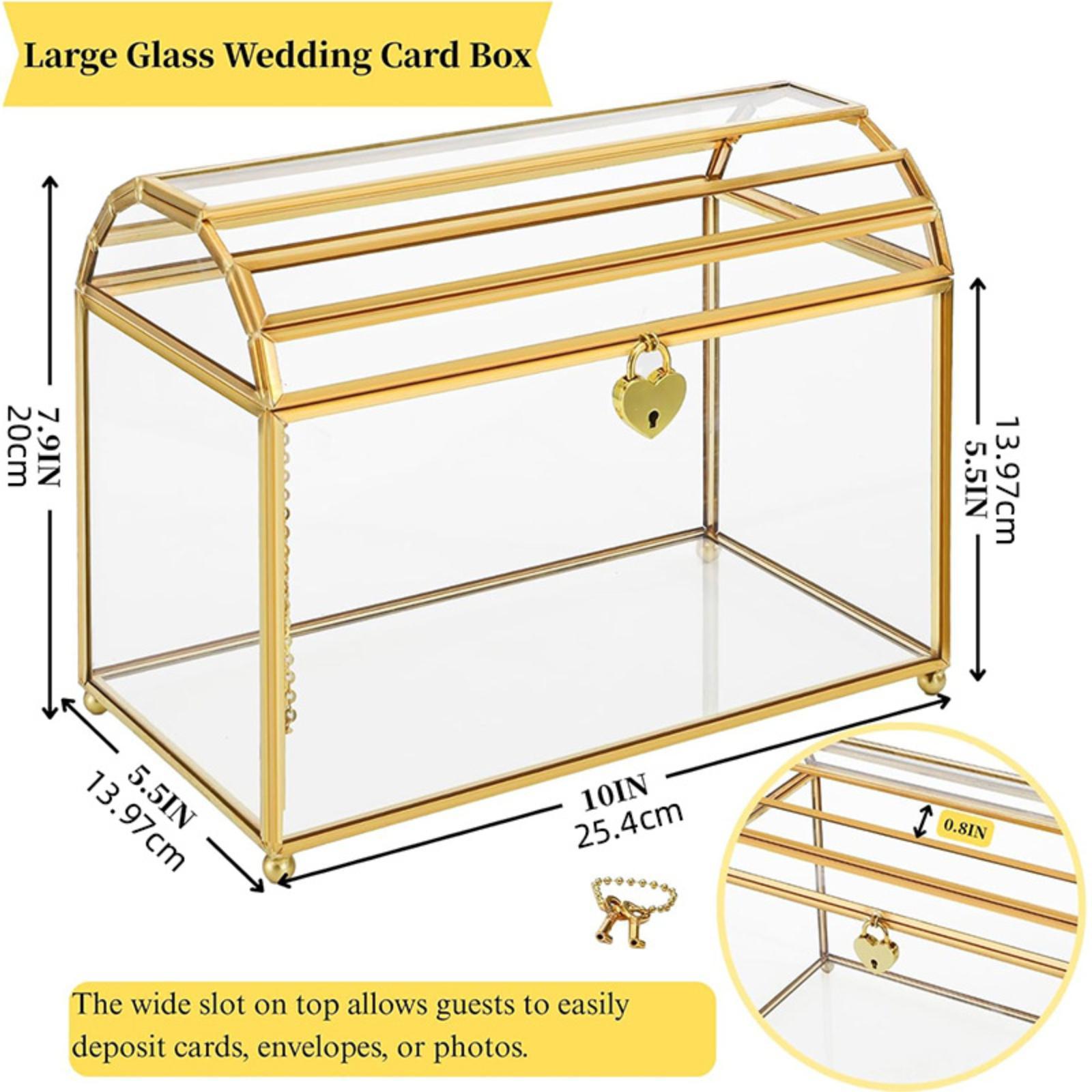 Event Party Box - Glass Wedding Card Box Storage Container