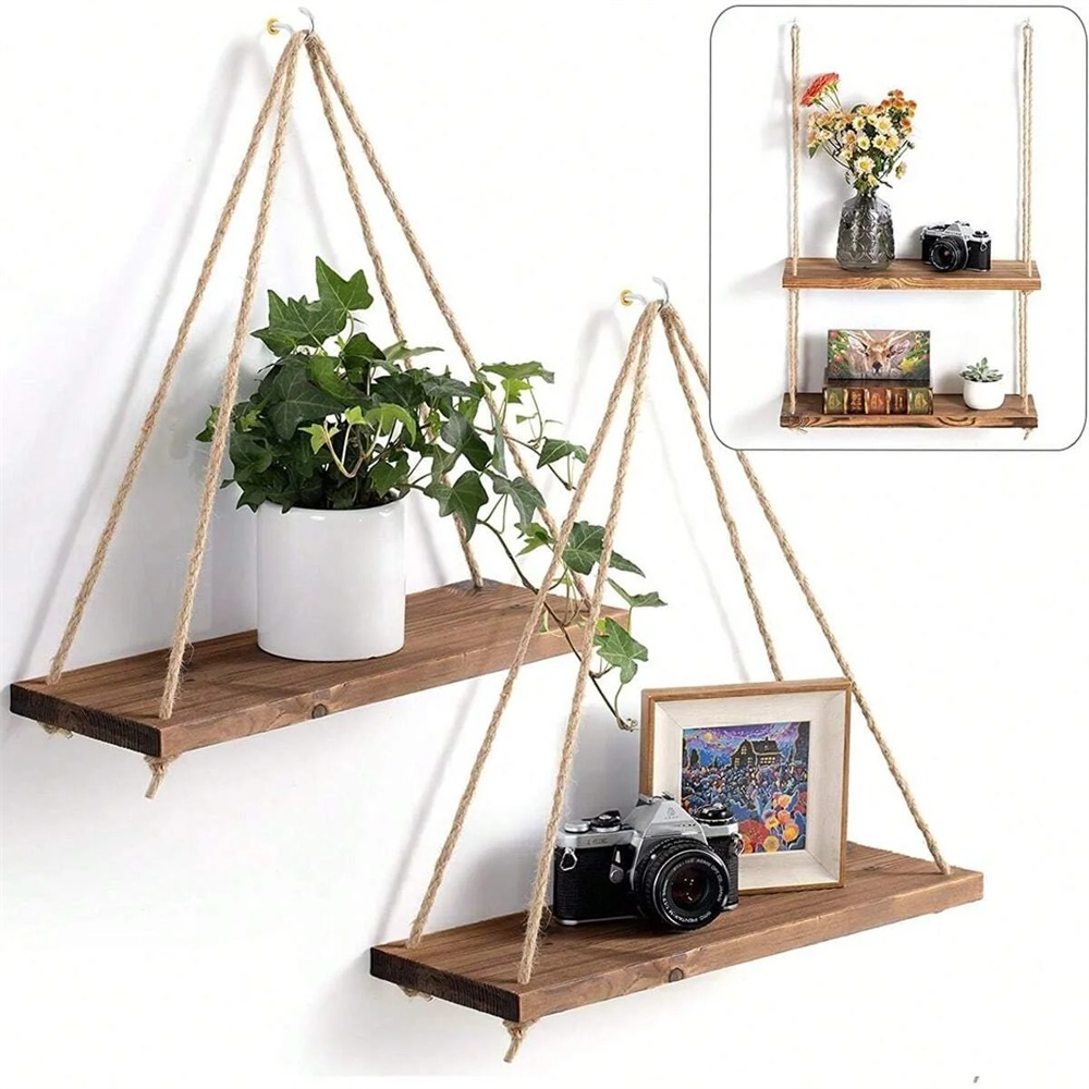 Flower Wall Panel - 1pc Wood Hanging Shelve Swing Hanging