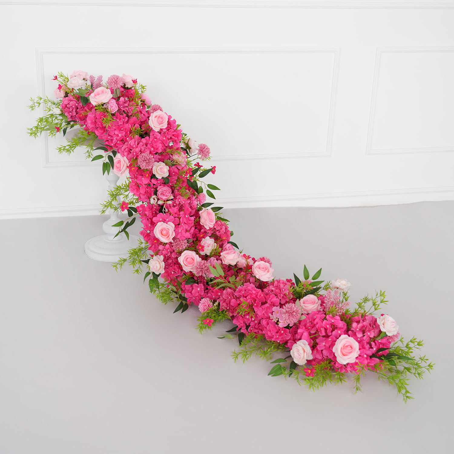 Flower Wall Panel - Uflower 1m/2m Pink Rose Hydrangea Flower
