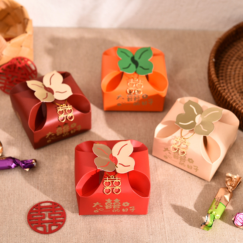 Event Party Box - 50pcs Orange Portable Gift Box Party