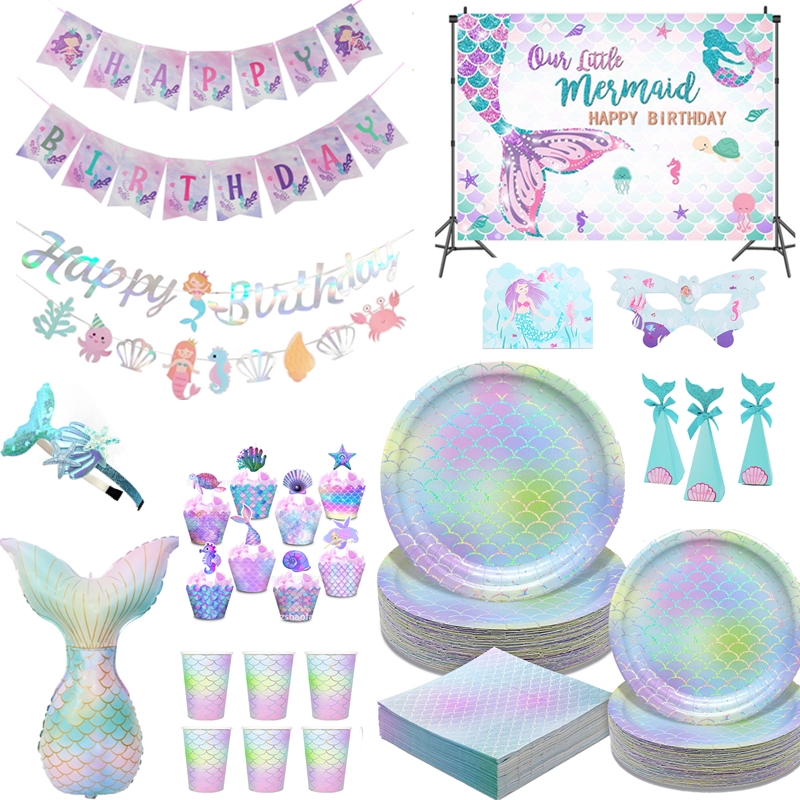 Mermaid Party Supplies Mermaid - đánh giá và giá Table Cloth Disposable