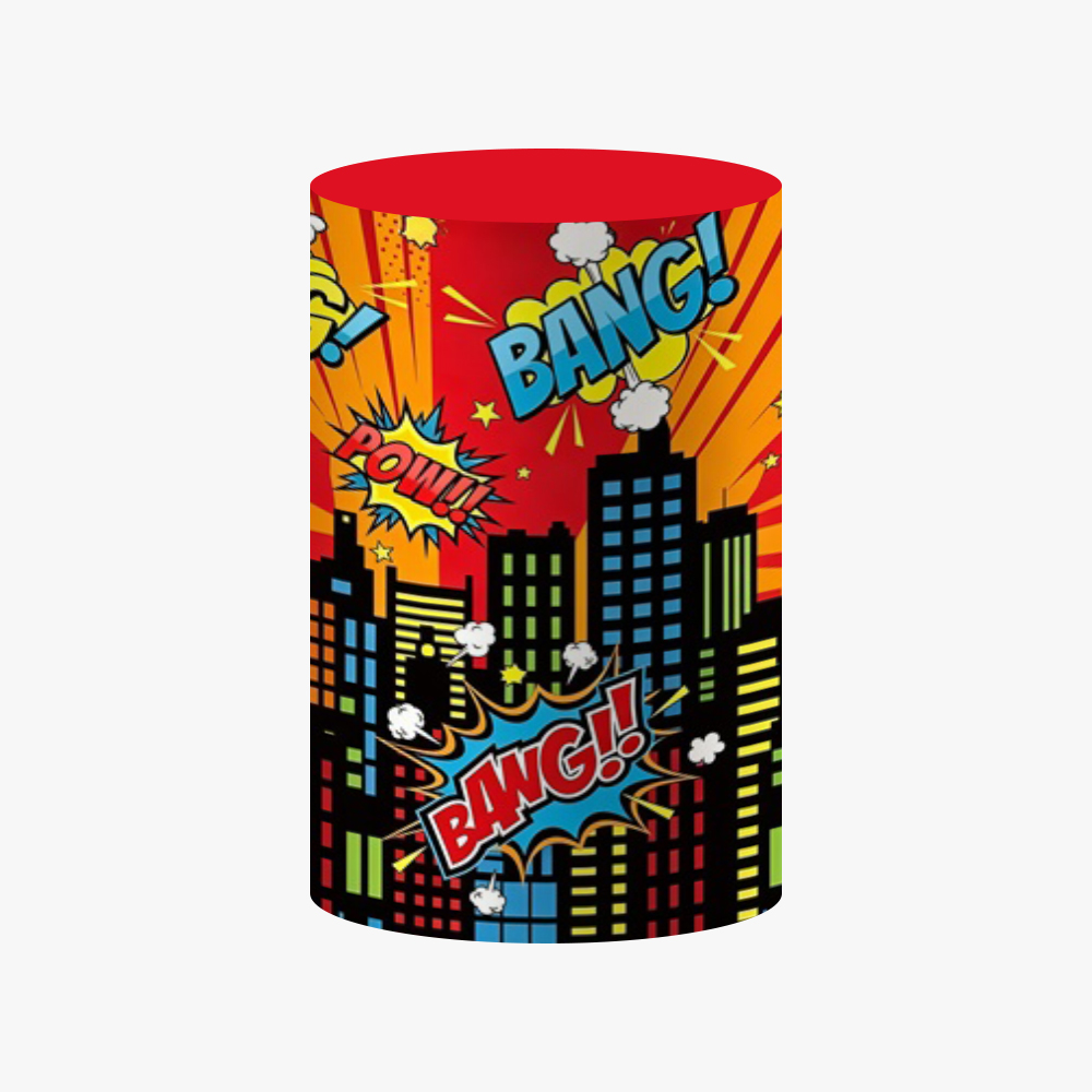 Comic Superhero Cylinder Cover - đánh giá và giá Dessert Table Backdrop