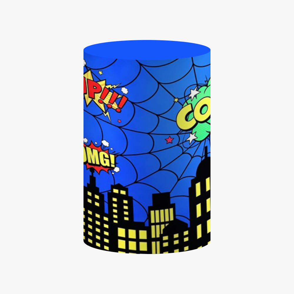 Comic Superhero Cylinder Cover - đánh giá và giá Dessert Table Backdrop