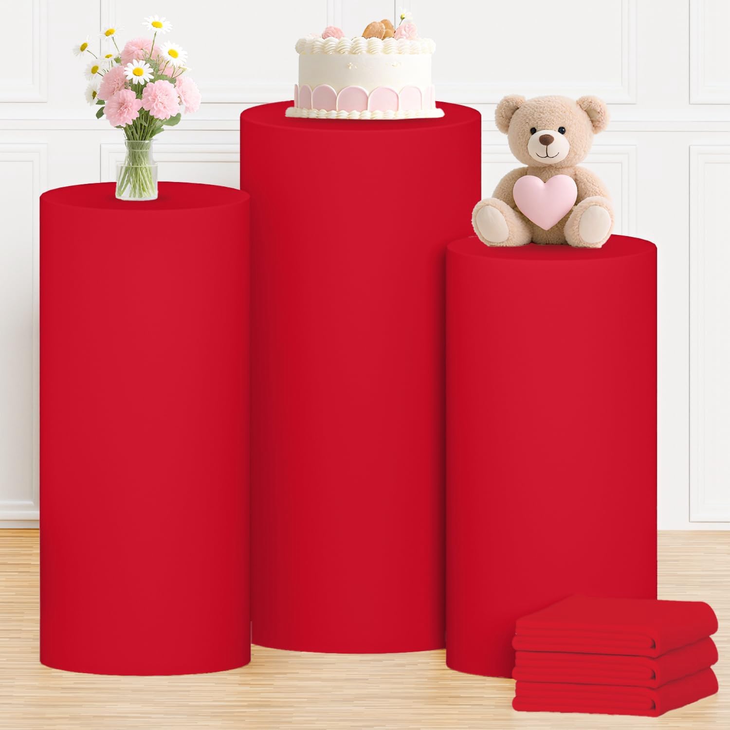 Yeele Red Cylinder Stand Cover - đánh giá và giá Dessert Table Backdrop