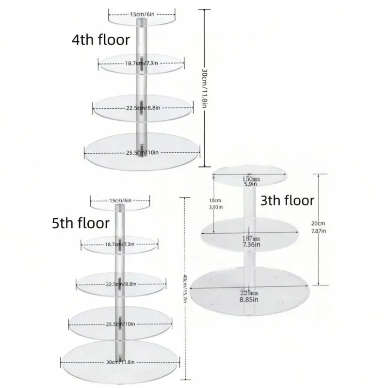 Clear Acrylic 3-5 Tier Cupcake - đánh giá và giá Cupcake Stand Tier