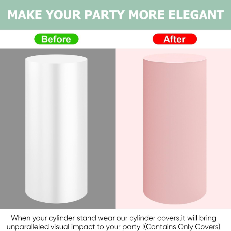 White Wedding Party Cylinder S - đánh giá và giá Dessert Table Backdrop
