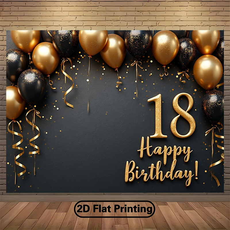 2D 1Pc Black & Gold Balloons B - đánh giá và giá Party Banner Gold