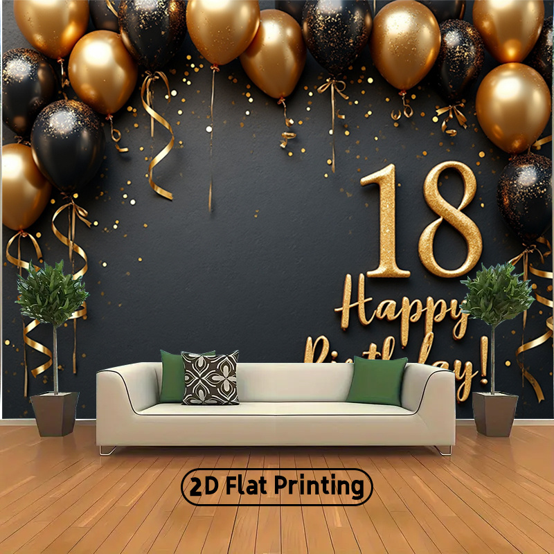 2D 1Pc Black & Gold Balloons B - đánh giá và giá Party Banner Gold