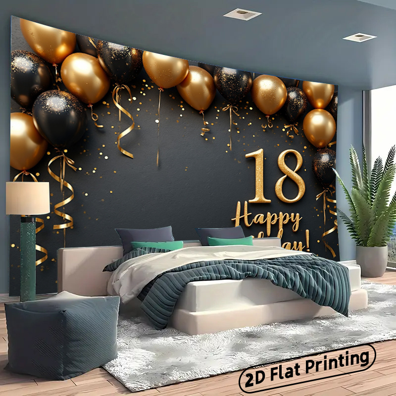 2D 1Pc Black & Gold Balloons B - đánh giá và giá Party Banner Gold