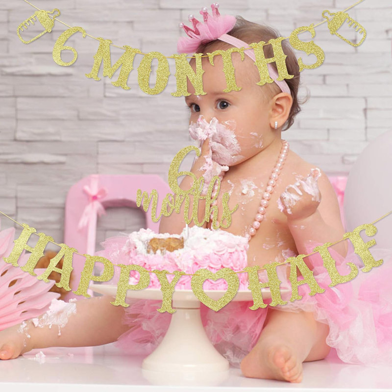 6 Month Banner Happy Half Bann - đánh giá và giá Party Banner Gold