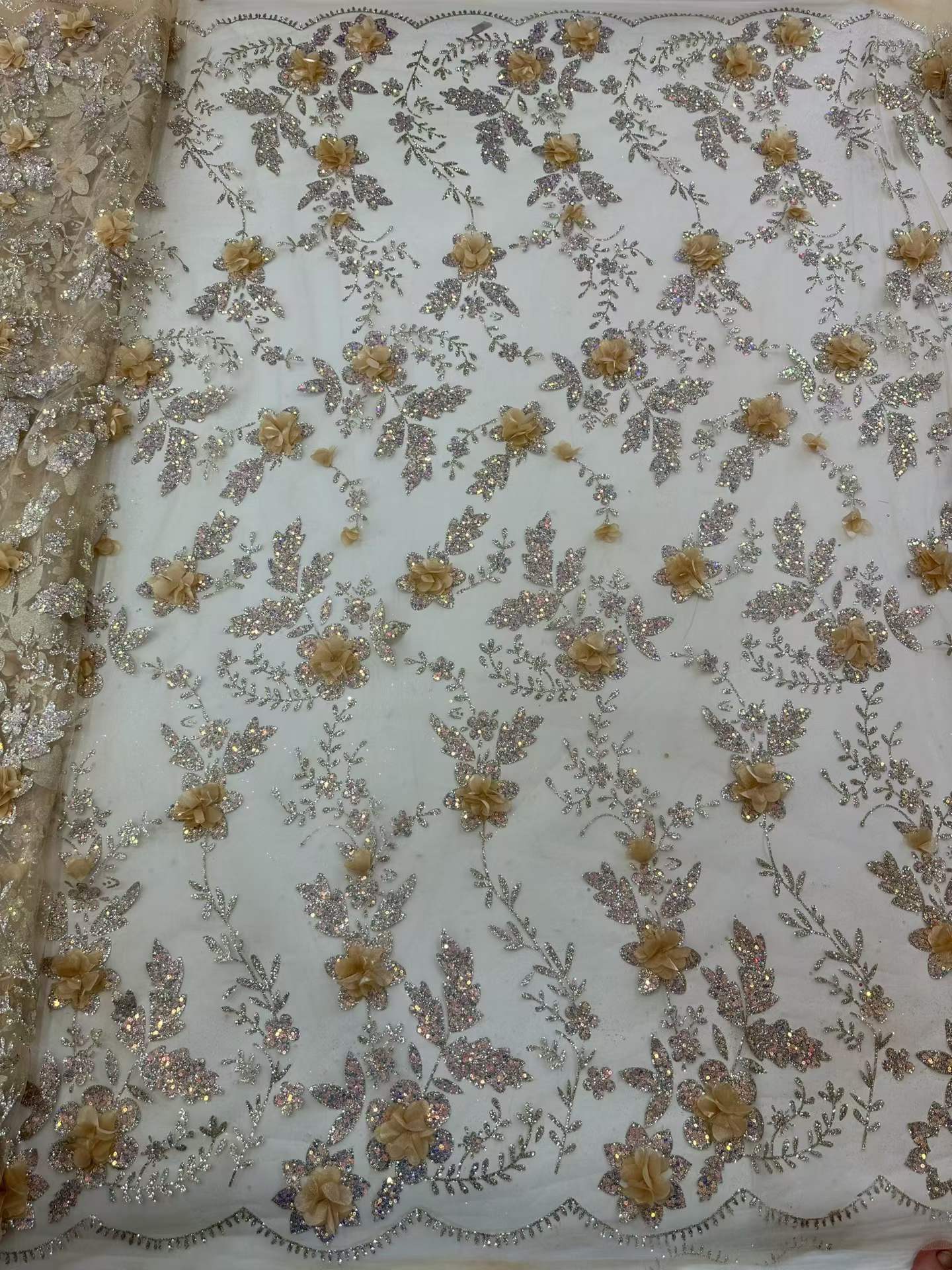 African Lace Fabric Embroidere - đánh giá và giá Glitter Tablecloth