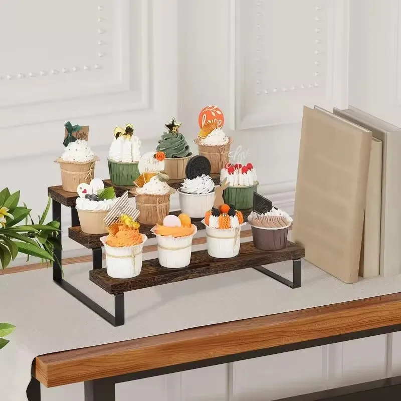 3 Tier Wooden Display Riser Cu - đánh giá và giá Cupcake Stand Tier