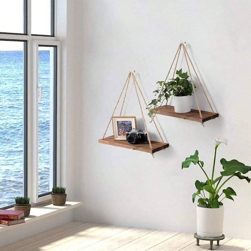1PC Wooden Swing Hanging Hemp  - đánh giá và giá Flower Wall Panel