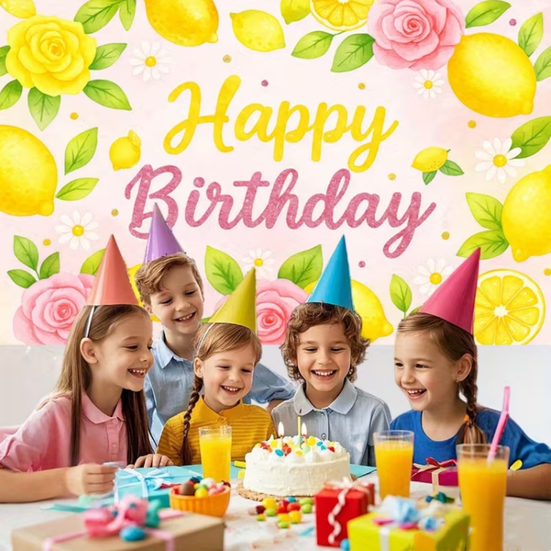 Lemon Birthday Party Decoratio - đánh giá và giá Dessert Table Backdrop