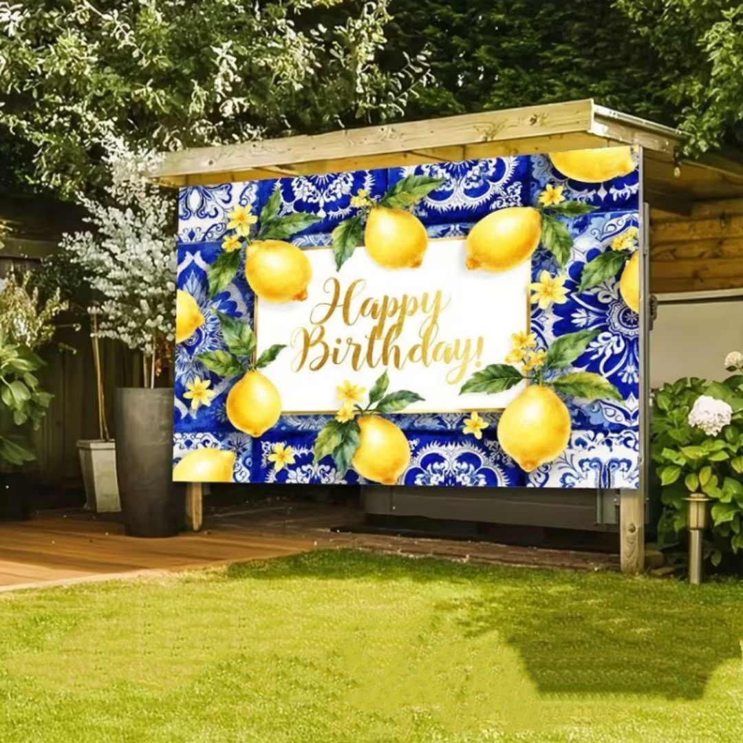 Lemon Birthday Party Decoratio - đánh giá và giá Dessert Table Backdrop