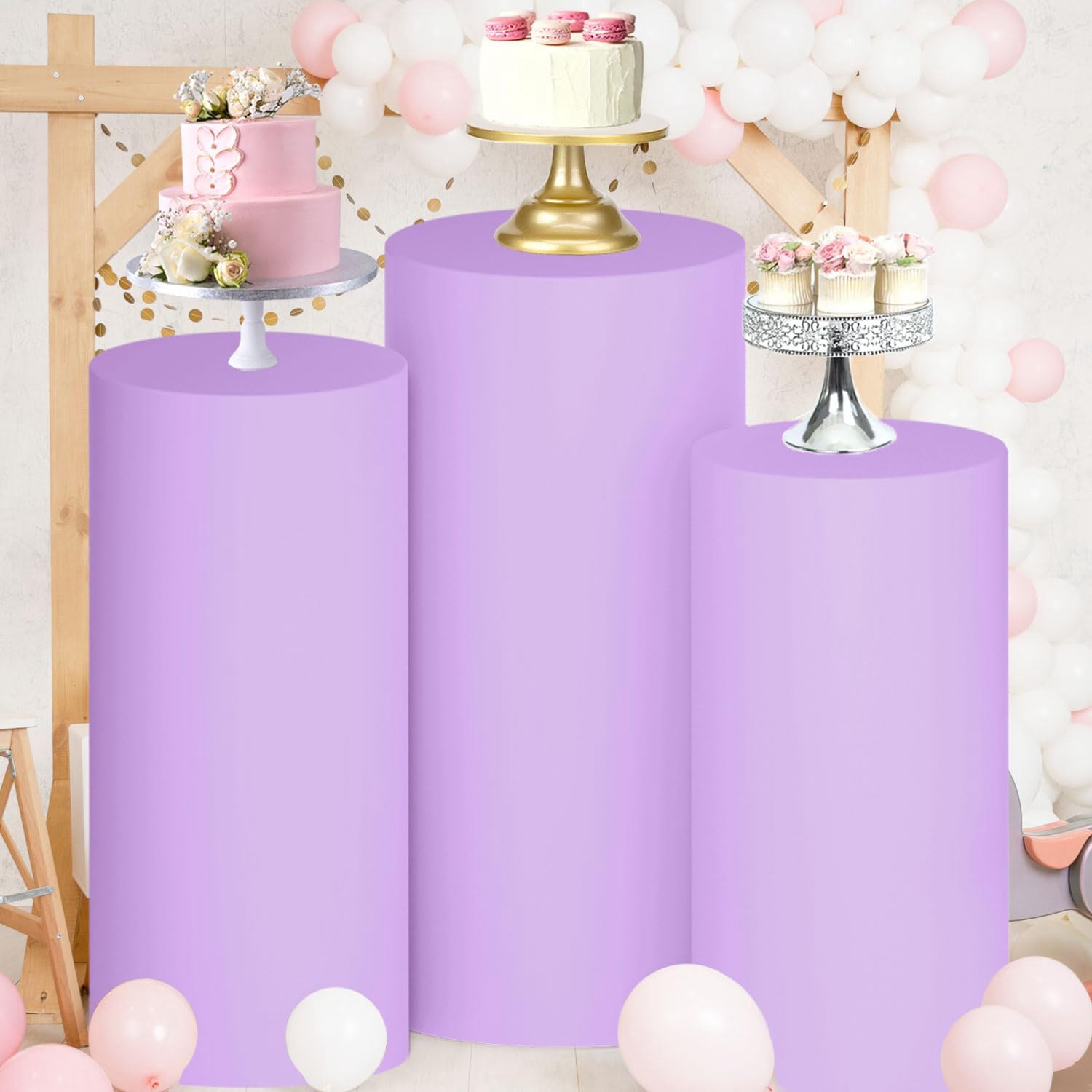 Yeele Purple Cylinder Stand Co - đánh giá và giá Dessert Table Backdrop