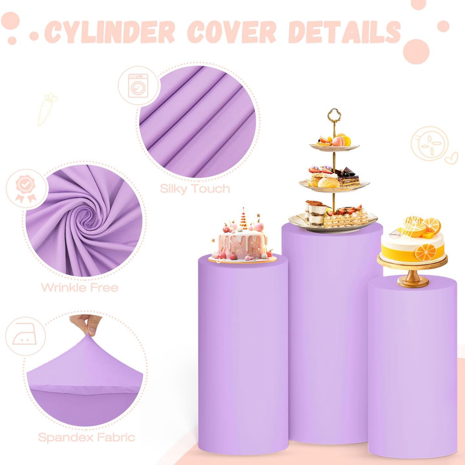 Yeele Purple Cylinder Stand Co - đánh giá và giá Dessert Table Backdrop