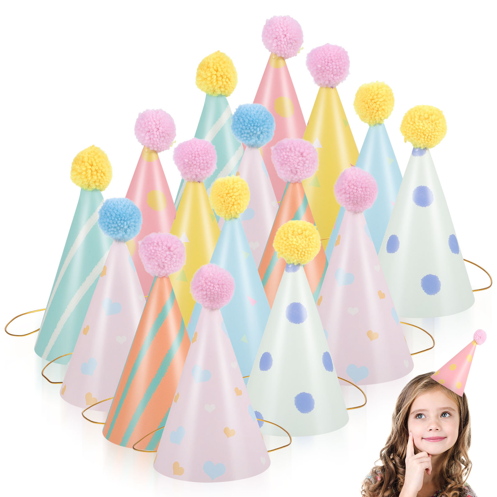 14Pcs Paper Birthday Hats for  - đánh giá và giá Party Hat Cone