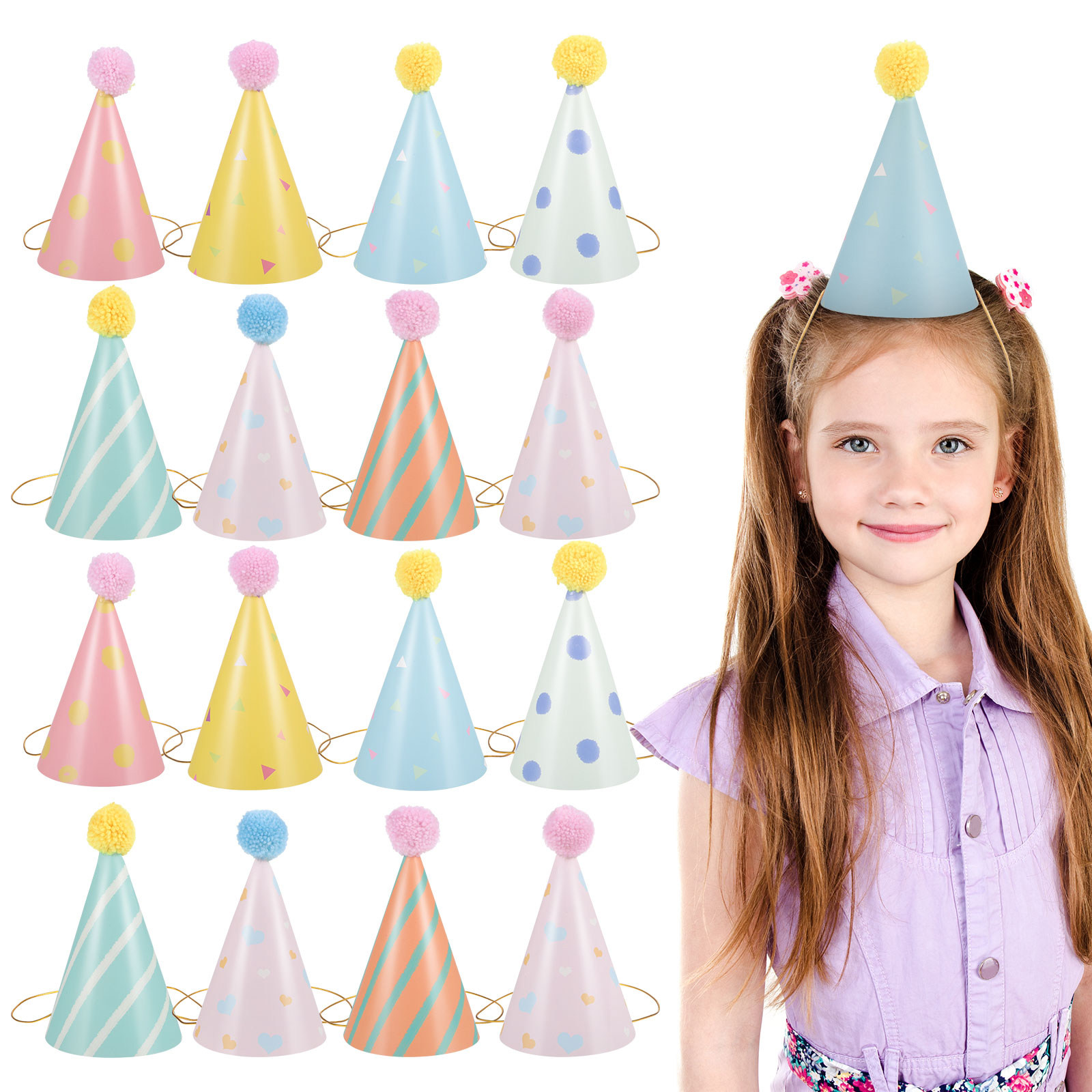 14Pcs Paper Birthday Hats for  - đánh giá và giá Party Hat Cone
