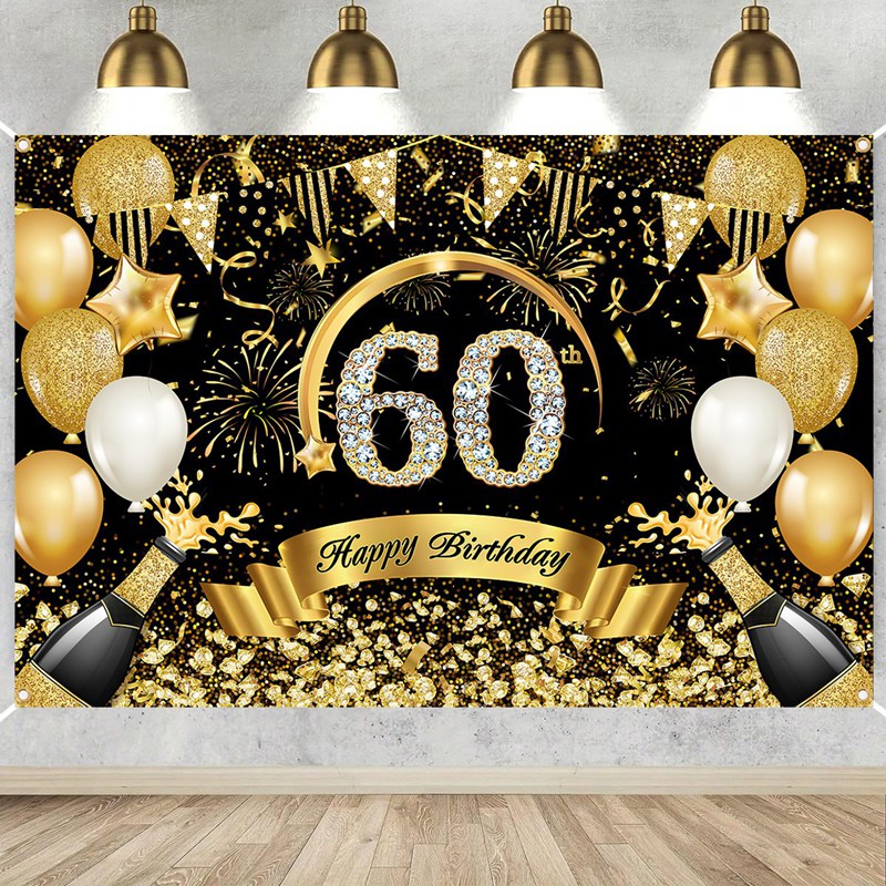 Happy 30th 40th 50th Birthday  - đánh giá và giá Party Banner Gold