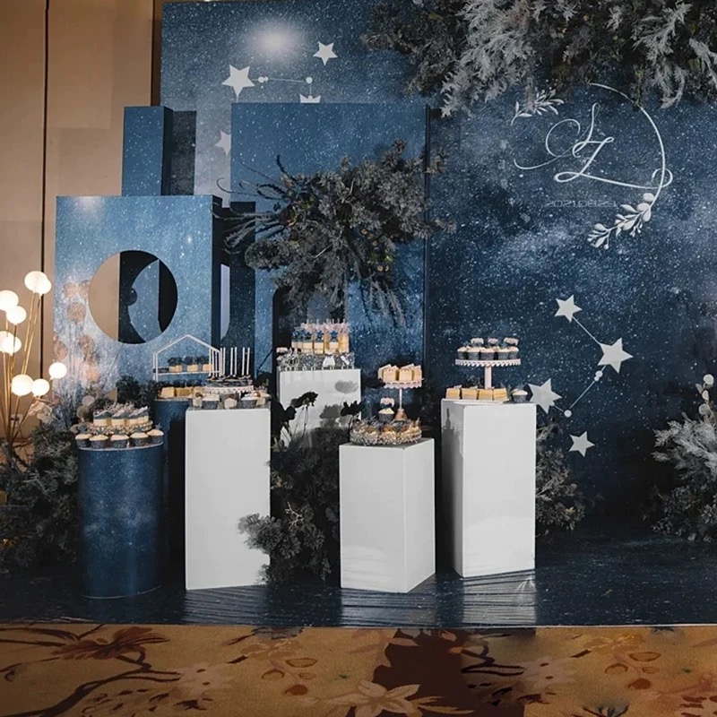 White Column Flower Vase 10pcs - đánh giá và giá Dessert Table Backdrop