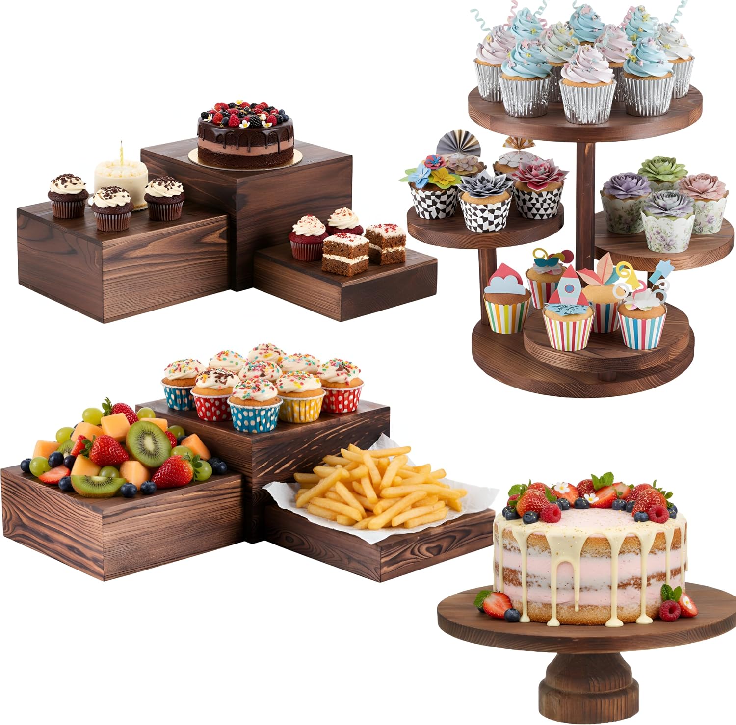 4 Tier Round Cupcake Tower Sta - đánh giá và giá Cupcake Stand Tier