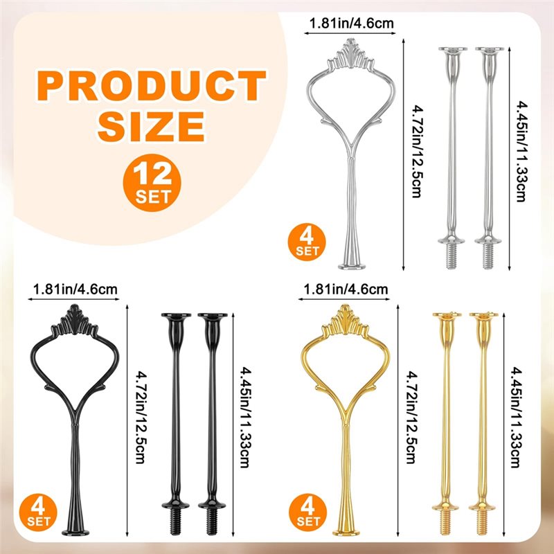 ABVC Hardware Kit 12 Sets 3 Ti - đánh giá và giá Cupcake Stand Tier