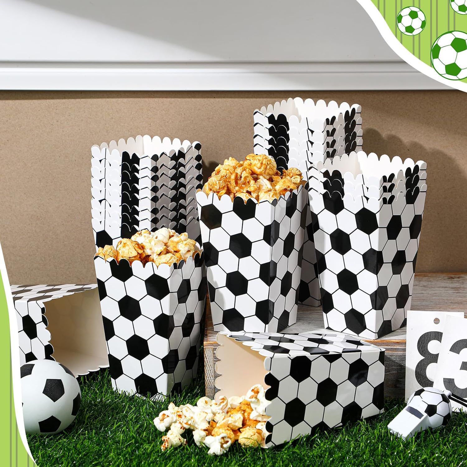 6/18Pcs  Football Popcorn Boxe - đánh giá và giá Event Party Box