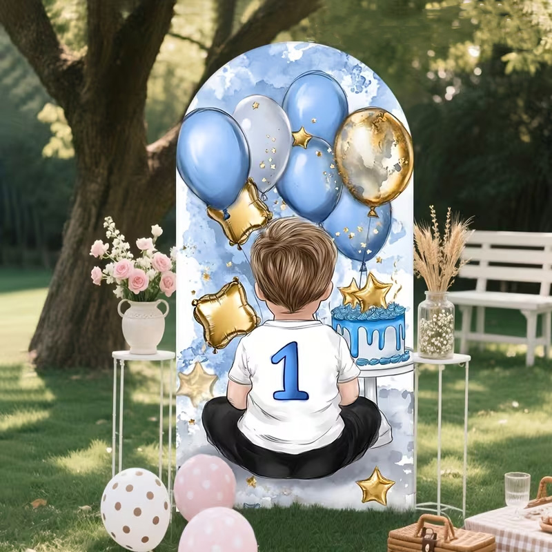 A Little Boy Pattern Arch Back - đánh giá và giá Dessert Table Backdrop