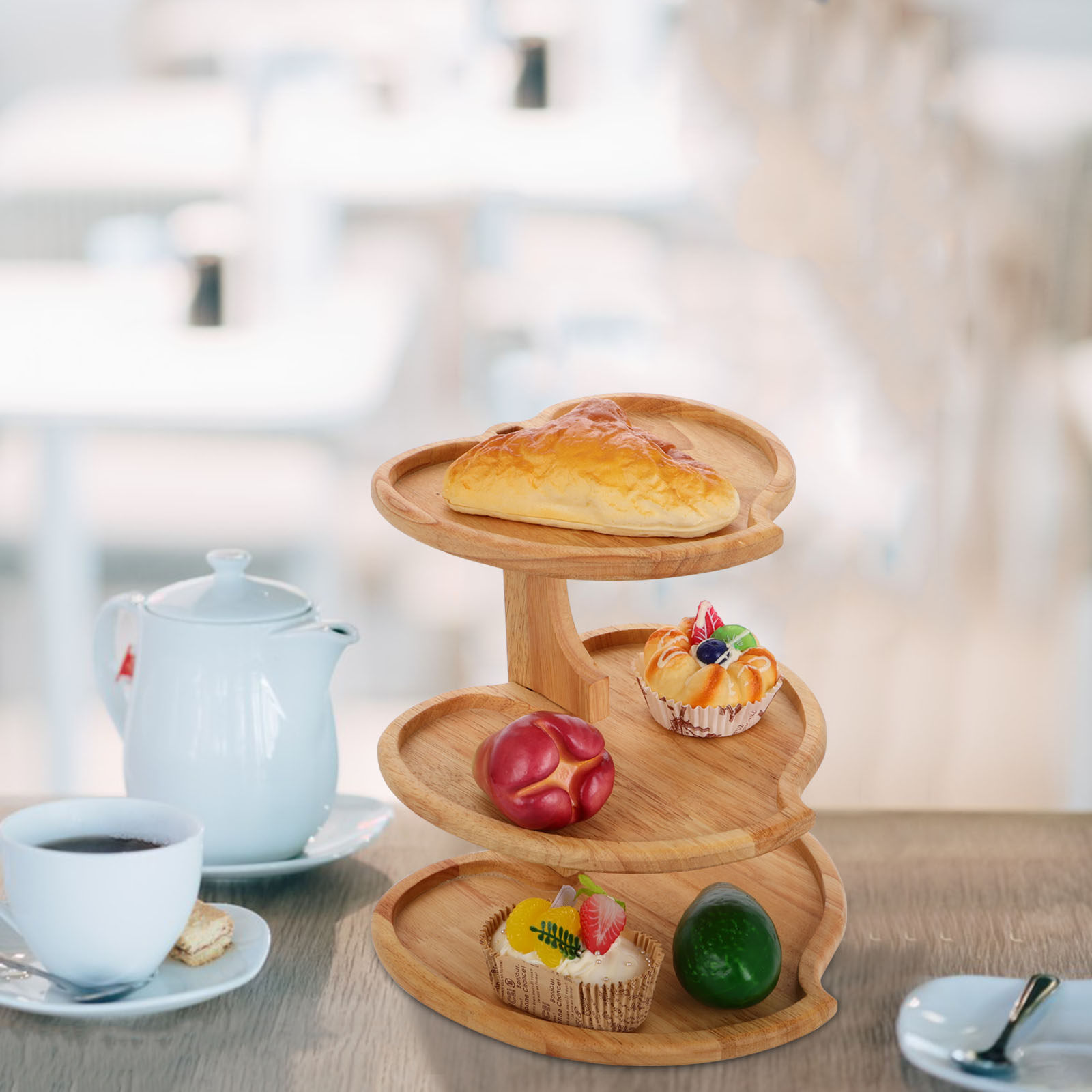 3 Tier Heart Shaped Wood Servi - đánh giá và giá Cupcake Stand Tier