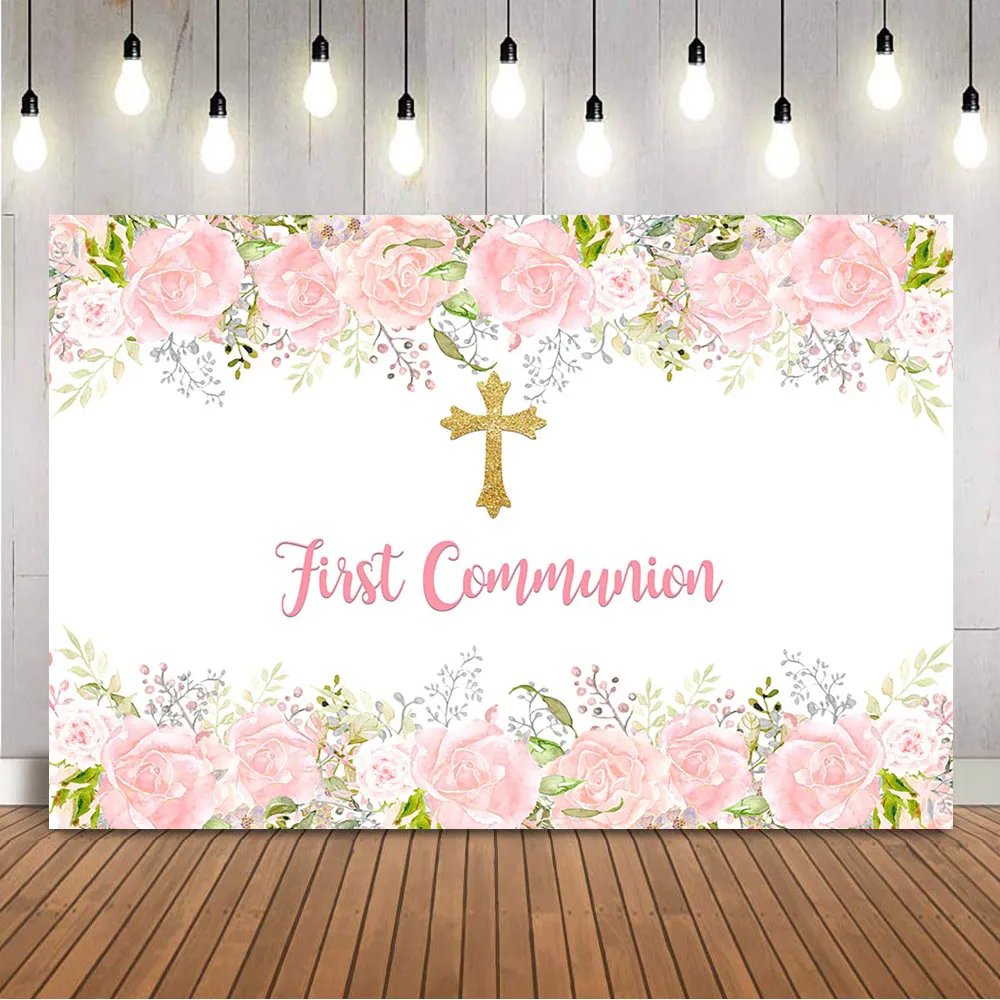 First Holy Communion Birthday  - đánh giá và giá Dessert Table Backdrop