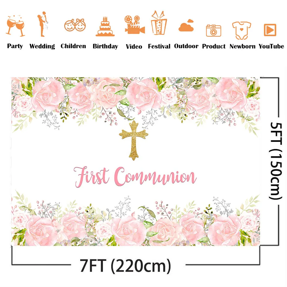 First Holy Communion Birthday  - đánh giá và giá Dessert Table Backdrop